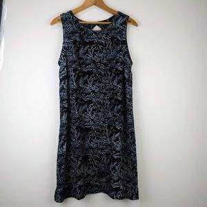 Island Beach Blue Batik Sleeveless Dress M